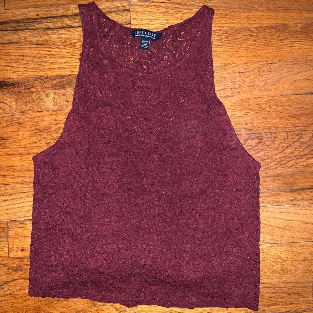 AE Burgundy Crop Top